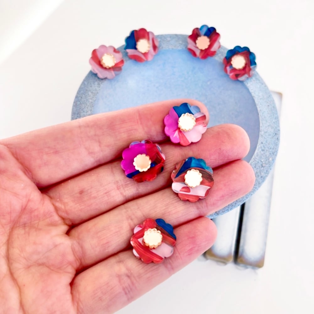 Image of 'Night Garden' (hand painted) Mini Blossom Studs