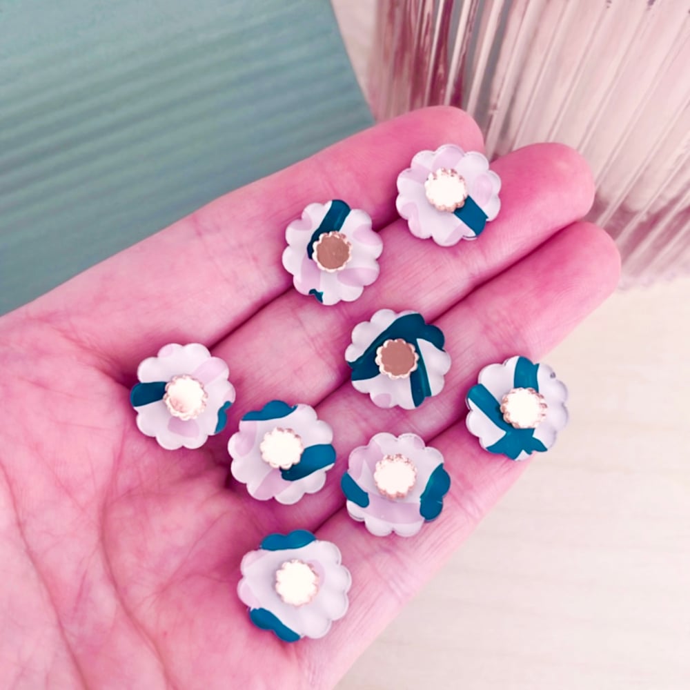 Image of 'Blush Vines' (hand painted) Mini Blossom Studs