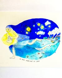 Image 3 of A5 - La nuit ayant volé la lune - illustration originale