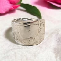 Image 1 of 1897 hand engraved vintage spoon ring