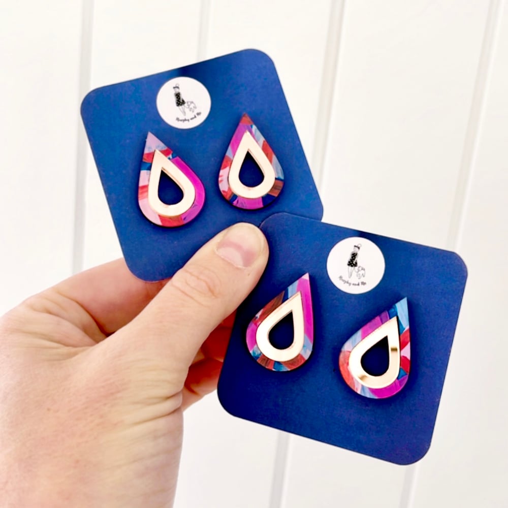 Image of Night Garden (hand painted) Teardrop Studs