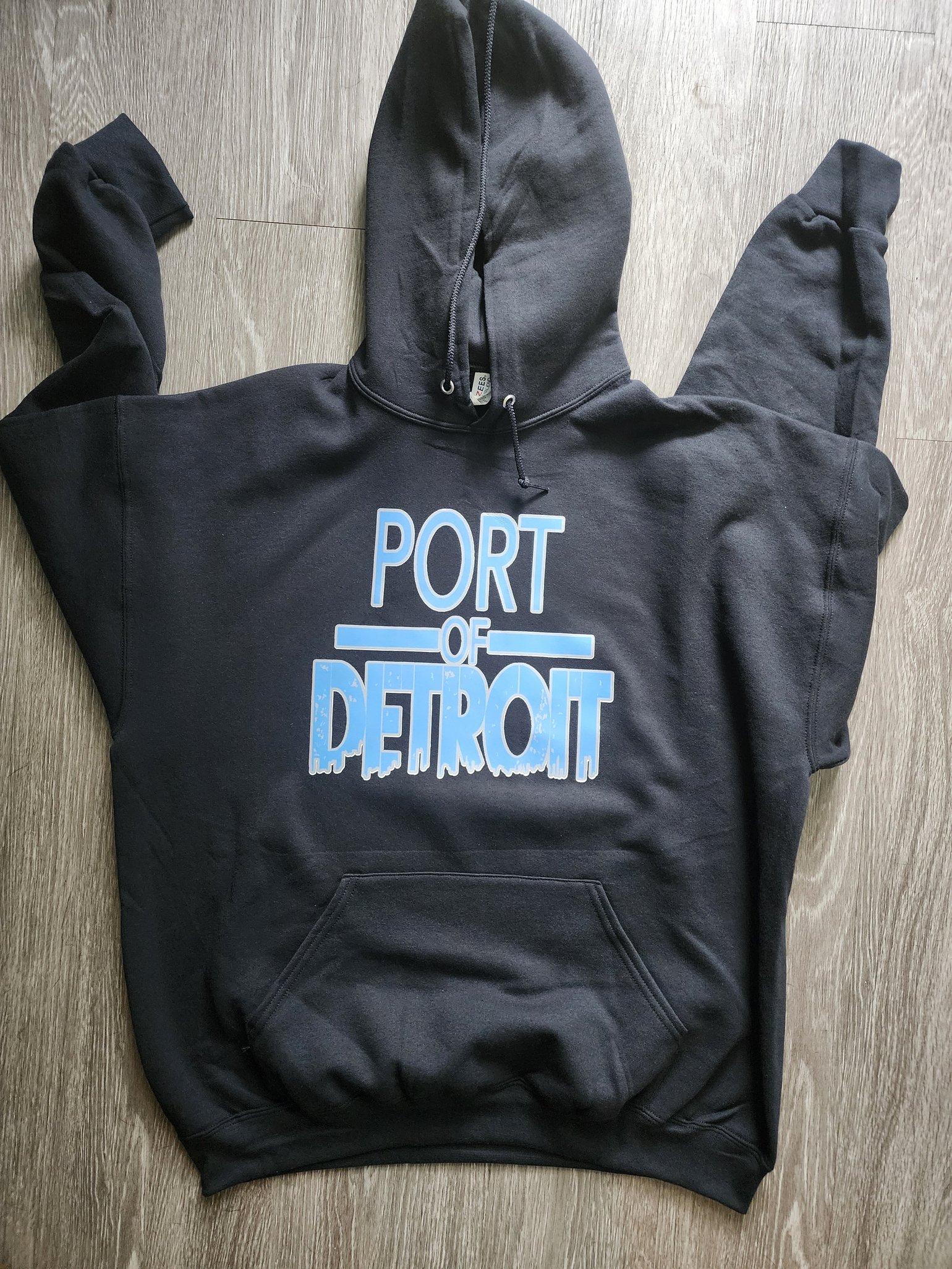 Image of Black and blue 💙 PORT OF DETROIT hoodie 