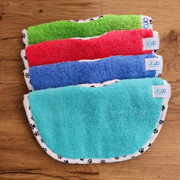 Image of Dribble Bibs - Black Paw Prints