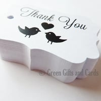 Image 2 of 100 Small White Gift Tags, 'Love Birds'