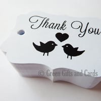 Image 3 of 100 Small White Gift Tags, 'Love Birds'