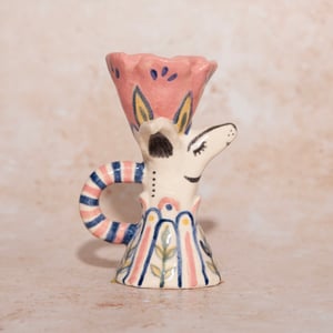 Image of Hand-built Stoneware Sighthound Candle Stick Holder