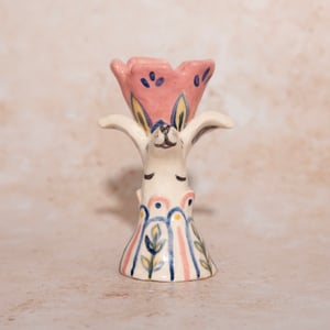 Image of Hand-built Stoneware Sighthound Candle Stick Holder