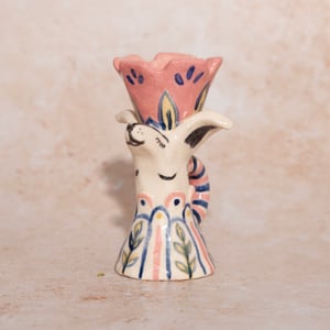 Image of Hand-built Stoneware Sighthound Candle Stick Holder