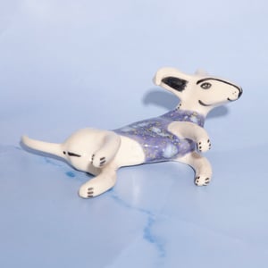 Image of 'Cozy Cosmo' Ceramic Whippet Greyhound Sighthound Figurine