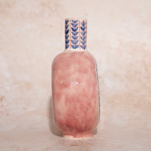 Image of Hand-Built Stoneware Vase - Raspberry Crackle