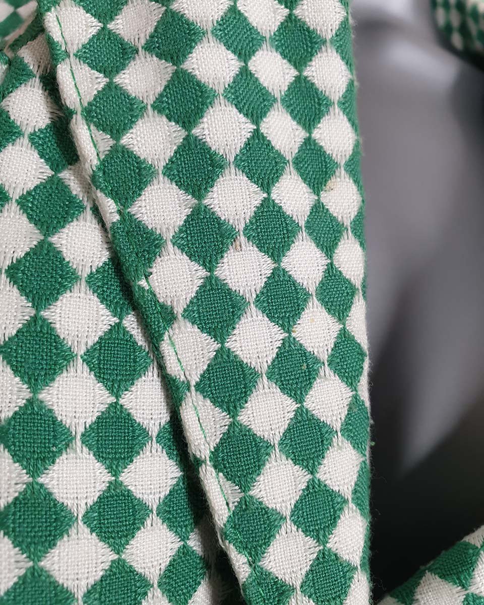 Vintage 1990's Green & White Diamond Check Power Suit Set