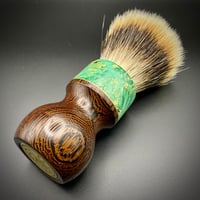 Image 5 of Handmade Shaving Brush, premium 2-band badger hair, made from wenge wood and stabilized maple burl