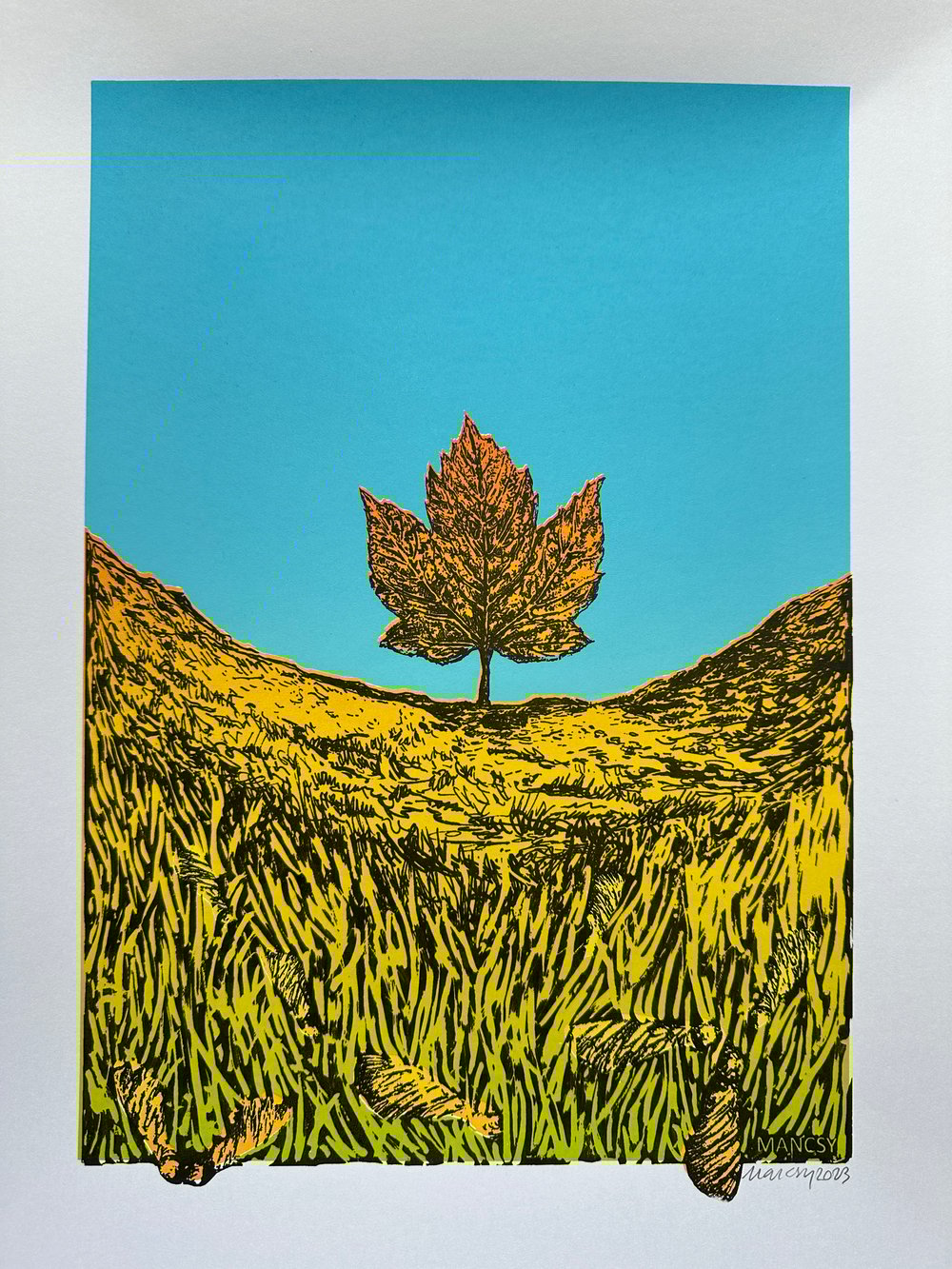 Image of A3 Sycamore Gap screen print