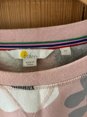 Boden pink patterned jumper size XS 