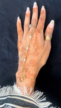 Image 1 of Danity Chain Hand to Ring Initial Bracelet 