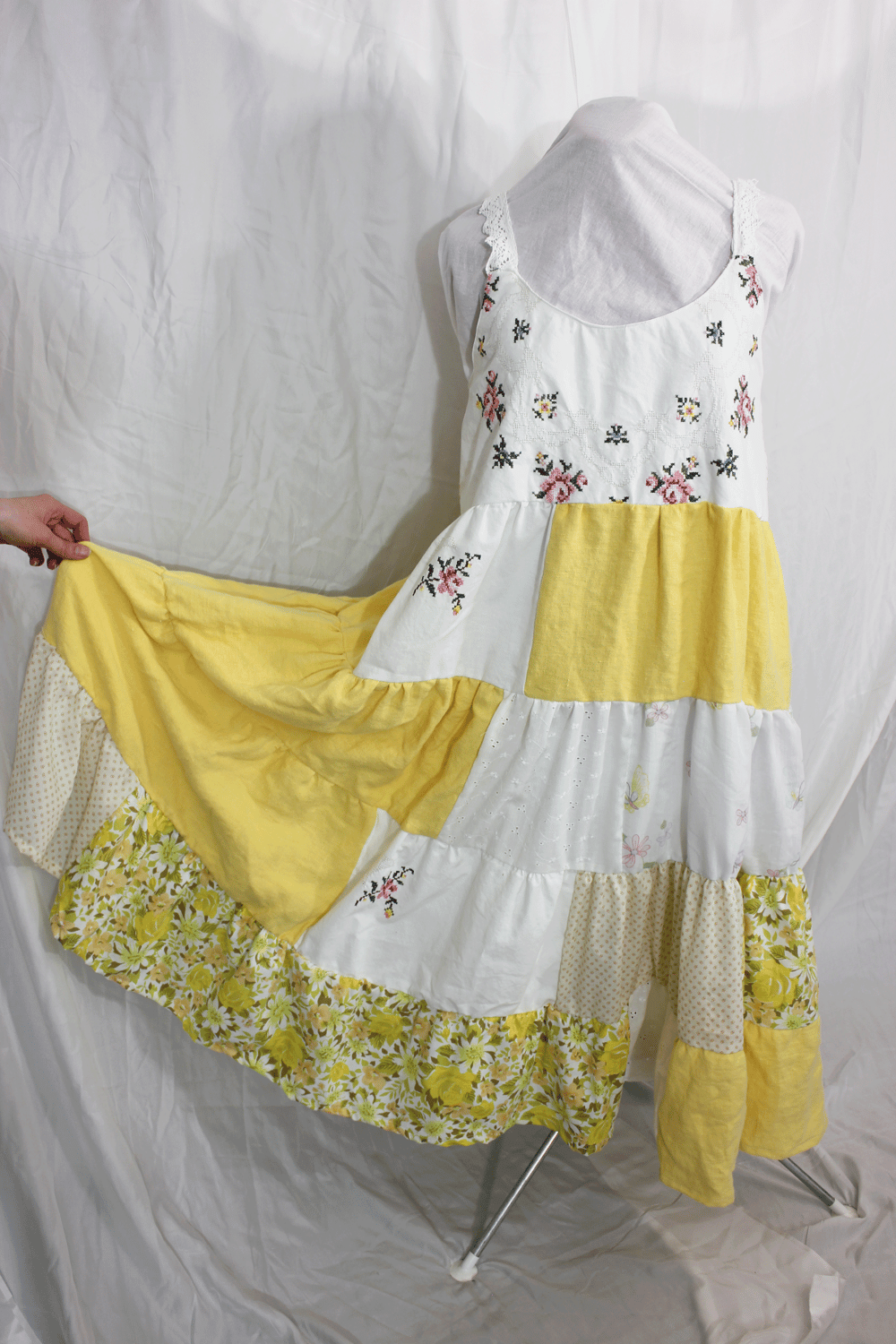 Image of Yellow Patchwork Dress