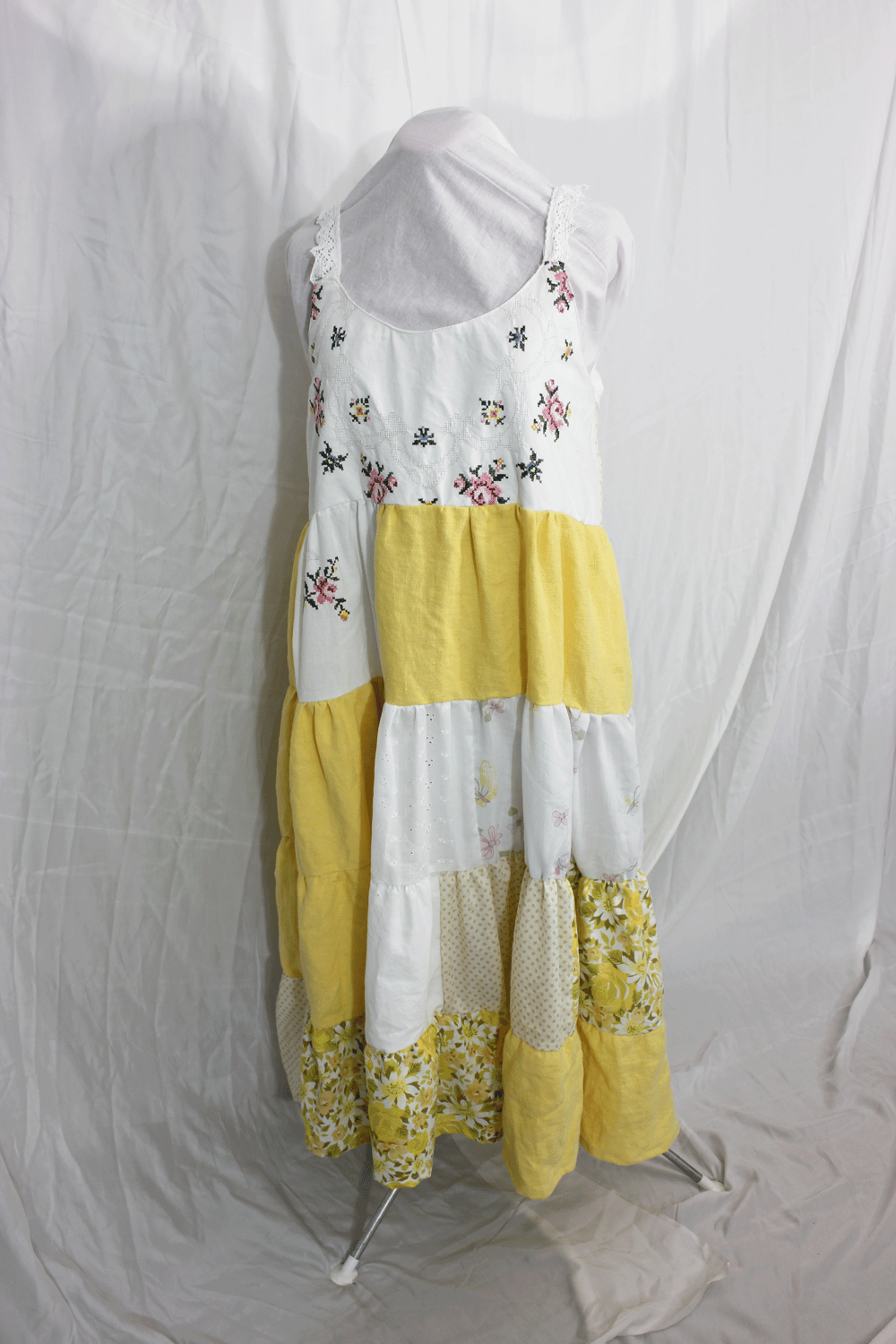 Image of Yellow Patchwork Dress