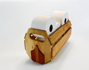 Image of Oak Maple Padauk Wooden Basket Centerpiece, Handmade Rustic Decor, Wood Farmhouse Table Decor