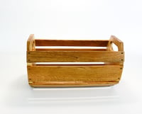 Image 3 of Oak Maple Padauk Wooden Basket Centerpiece, Handmade Rustic Decor, Wood Farmhouse Table Decor