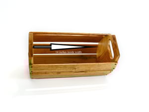 Image of Oak Maple Padauk Wooden Basket Centerpiece, Handmade Rustic Decor, Wood Farmhouse Table Decor