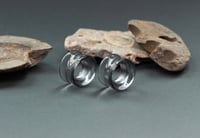 Image 1 of Glass Smoke Tunnels - Gauge Jewellery for Stretched Ears - Plugs, Saddles, Tunnels