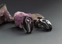 Image 1 of Glass Keyhole Pincer Ear Weights - Translucent Black - Gauge Jewellery for Stretched Ears