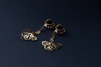 Image 1 of Butterfly Ear Saddles - Plugs for Stretched Ears, Tunnels - Gold - Stainless Steel 316L