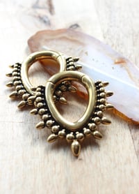 Image 1 of Ear Weights - Ornate Drop Ear Weights - Gold/Silver - Stainless Steel