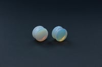 Image 1 of Opalite - Gem Stone Double Flared Plugs - Crystal Plugs - Stone Ear Stretcher Gauges