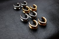 Image 2 of Ear Saddles - V Tunnels - Plugs for Stretched Ears - Gold, Silver - Stainless Steel 316L