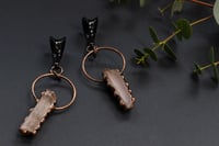 Image 1 of Geometric Quartz Point Ear Hangers - Ear Weights - Crystal - Copper - Stainless Steel - Black