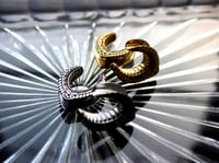 Image 2 of Filigree Ear Saddles - Stainless Steel - Gold Silver - Stretched Ears