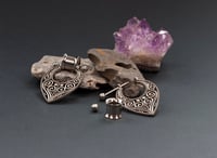 Image 2 of Swirl Shield Tunnels - Silver - Stainless Steel 316L - Ear Stretchers Gauges Plugs - Flesh Tunnels