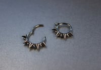 Image 2 of Implant Grade Titanium - Punk Spiked Segment Ring - Septum Clicker 16G - Piercing Ring - 1.2MM