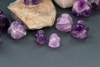Image 2 of Crystal Heart Plugs - Amethyst - Gem Stone Double Flared Plugs