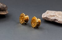 Image 2 of Filigree Stainless Steel Tunnels - Gold - Gauge Jewellery for Stretched Ears - Tunnels Plugs