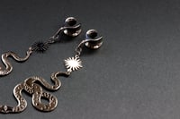 Image 2 of Ear Saddles - Snake Cut Out - Plugs for Stretched Ears, Tunnels - Silver - Stainless Steel 316L