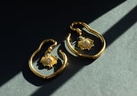 Image 2 of Ear Hangers - Sacred Heart - Stainless Steel 316L - 4mm - Gold - Gauges - Tunnels &amp; Plugs