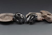 Image 2 of Glass Keyhole Pincer Ear Weights - Translucent Black - Gauge Jewellery for Stretched Ears