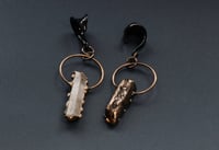 Image 3 of Geometric Quartz Point Ear Hangers - Ear Weights - Crystal - Copper - Stainless Steel - Black