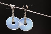 Image 3 of OPALITE Chain Ear Weights - Opalite - Gemstone Chain Hangers - Stretched Ears - Saddles or Hooks