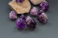 Image 3 of Crystal Heart Plugs - Amethyst - Gem Stone Double Flared Plugs