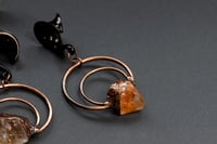 Image 3 of Geometric Citrine Point Ear Hangers - Ear Weights - Crystal - Copper - Stainless Steel - Black