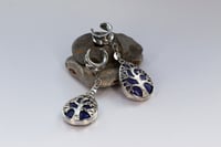 Image 1 of Ear Saddles - Tree of Life - Lapis Lazuli - Stretched Ears, Tunnels - Silver - Stainless Steel 316L