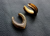 Image 4 of Filigree Ear Saddles - Stainless Steel - Gold Silver - Stretched Ears
