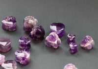 Image 4 of Crystal Heart Plugs - Amethyst - Gem Stone Double Flared Plugs