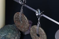 Image 4 of UNAKITE Chain Ear Weights - Unakite - Gemstone Chain Hangers - Stretched Ears - Saddles or Hooks