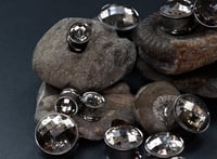 Image 2 of Chrome Plugs Silver - Double Flared - Stretched Ears - Tunnels - Gauge Jewellery