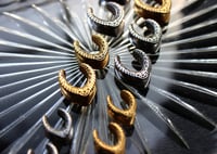 Image 5 of Filigree Ear Saddles - Stainless Steel - Gold Silver - Stretched Ears