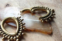 Image 3 of Ear Weights - Ornate Drop Ear Weights - Gold/Silver - Stainless Steel